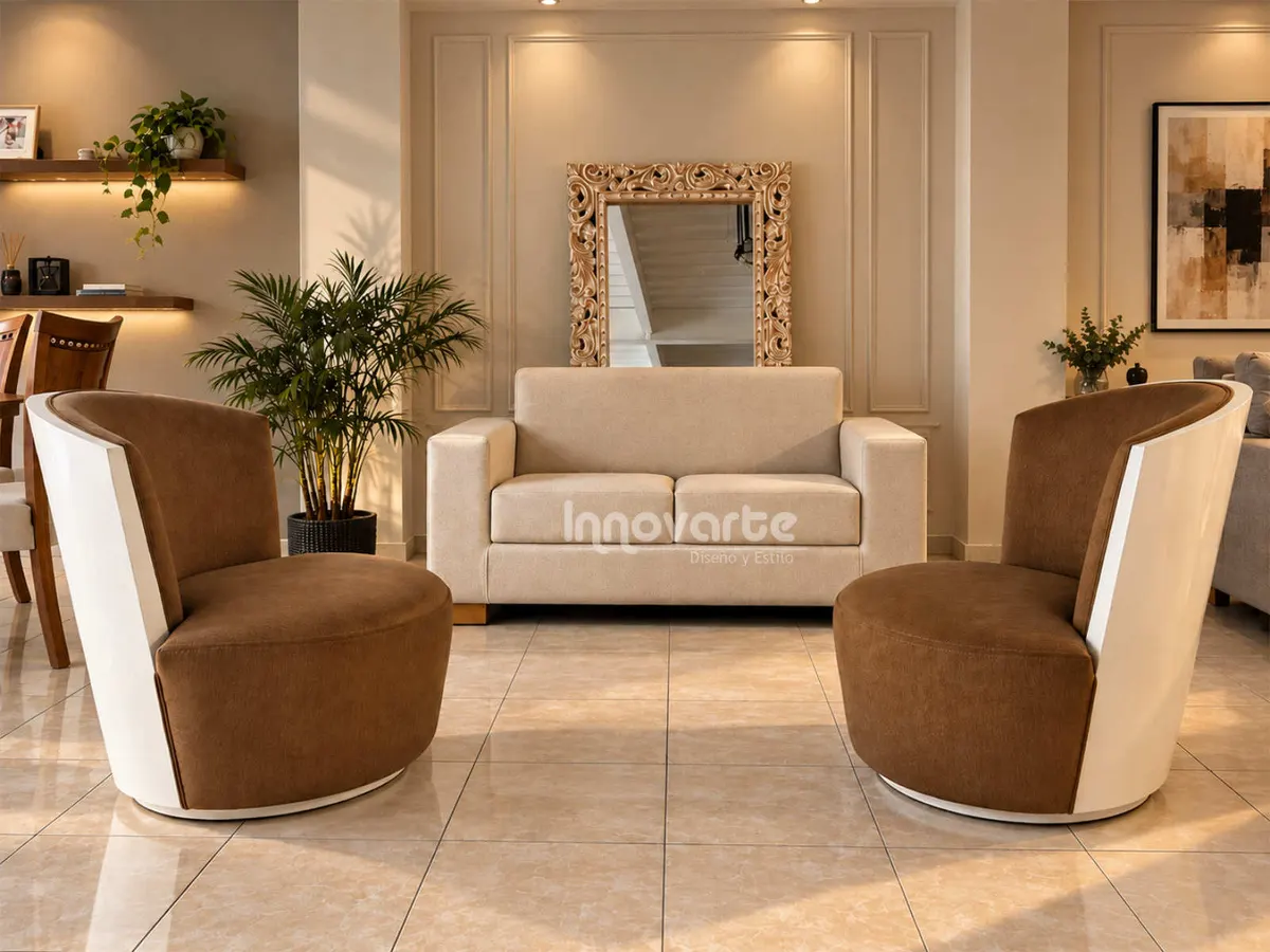 Sala – Sofá Deco 2 puestos y Sillas Agata