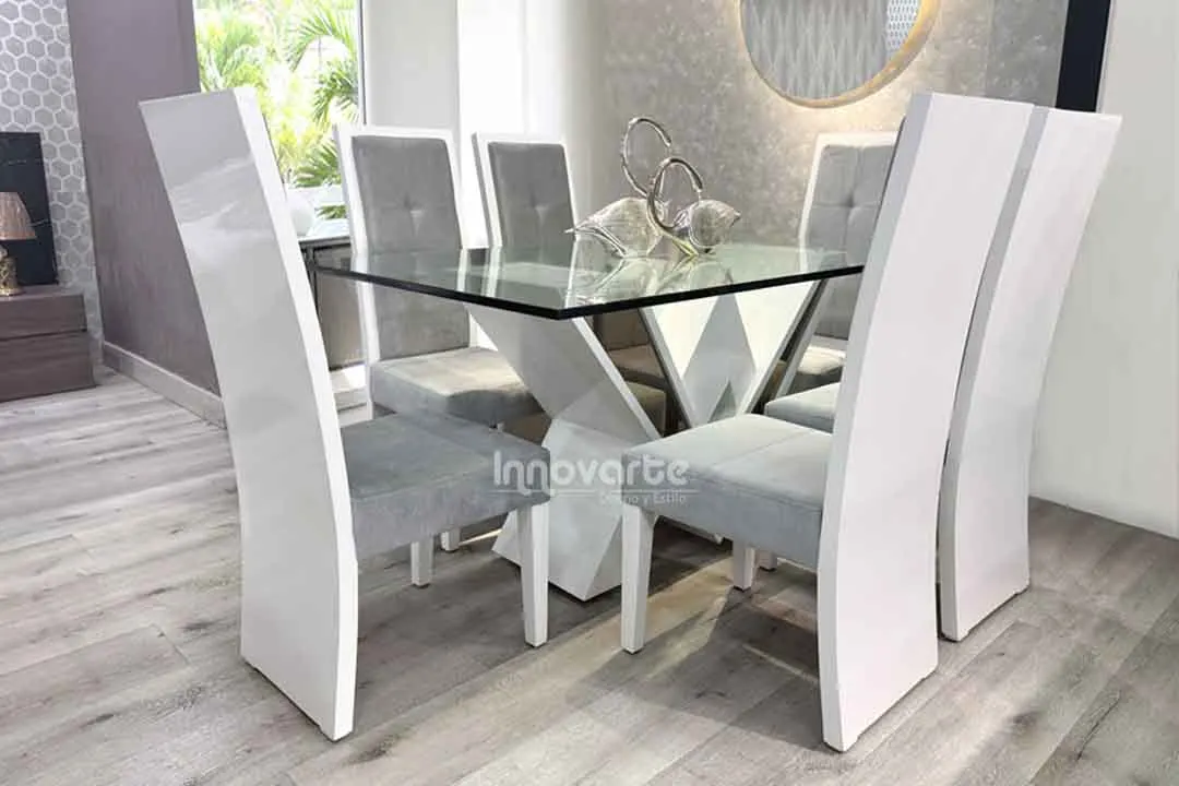 Comedor Moderno Lexus Blanco 6 puestos