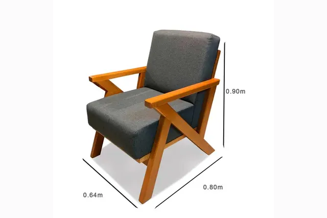 Silla de sala Tokio gris, vista 2