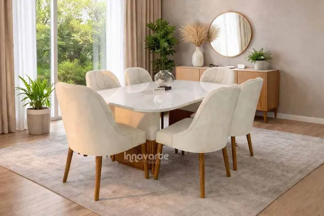 Comedor Cabally New 6 puestos Beige