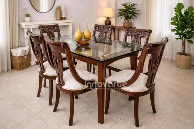 Comedor Clasico Girasol 6 puestos tabaco