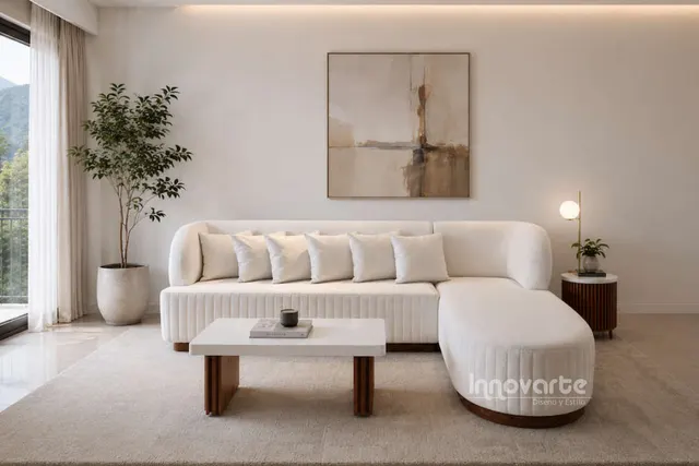 Sala Moderna en L Niza 2.60 × 1.90 m con Mesa de Centro