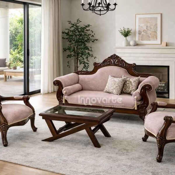 Sala clásica con sofá Chaislongue Enford y sillas Enford, ideal para espacios elegantes, amplios y sofisticados