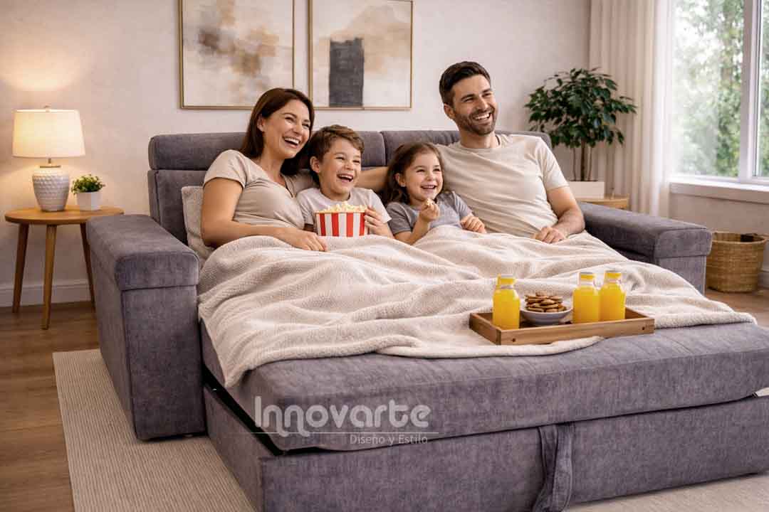 Sofacama Atenas de 3 posiciones, ideal como sofá, posición intermedia para ver películas y cama para dormir con mayor confort